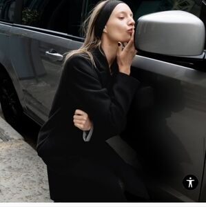 Zara lapel coat black size small